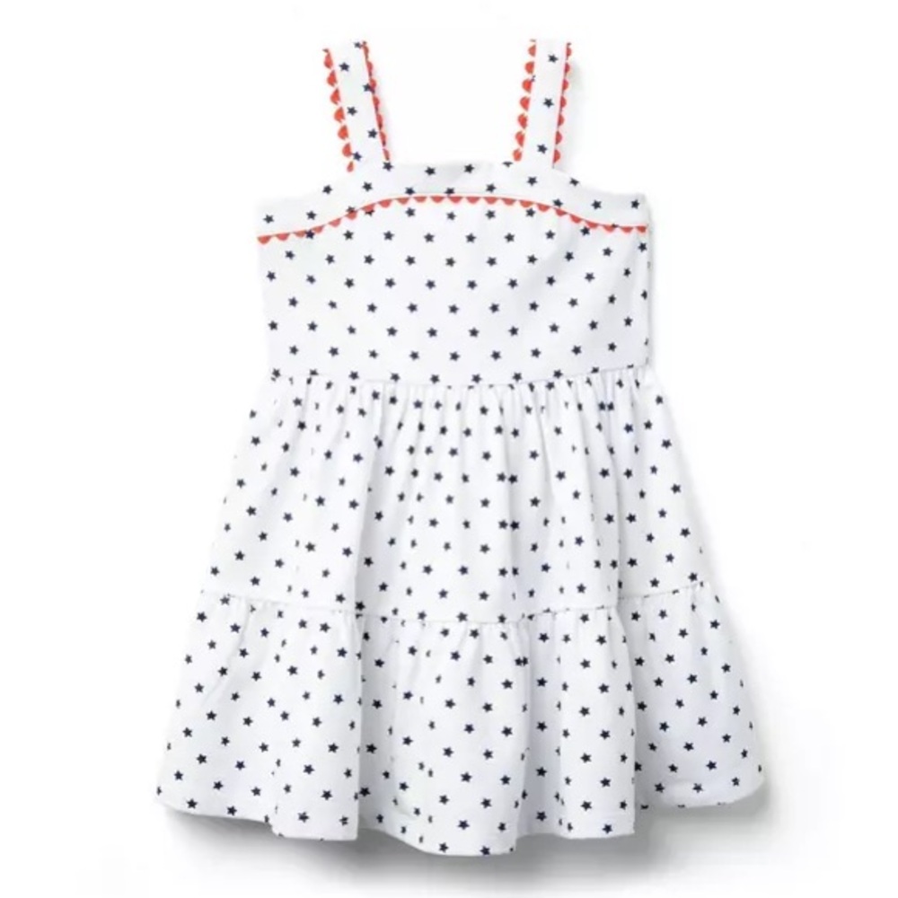 Janie & Jack Star Print Dress Girls 8 4th of July Labor Day Patriotic!